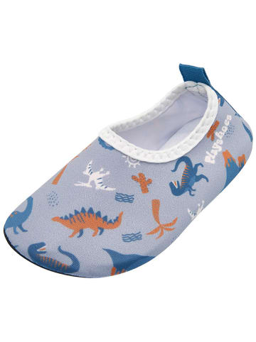 Playshoes Buty "Dino" w kolorze błękitnym do chodzenia na boso