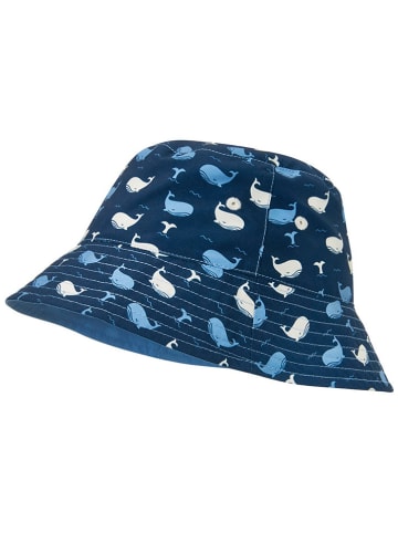 Playshoes Omkeerbare zonnehoed "Walvis" blauw