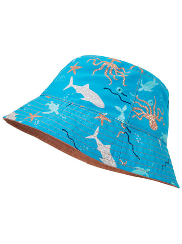 Playshoes Dwustronny kapelusz w kolorze niebiesko-jasnobrązowym