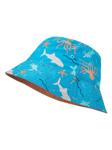 Playshoes Dwustronny kapelusz w kolorze niebiesko-jasnobrązowym