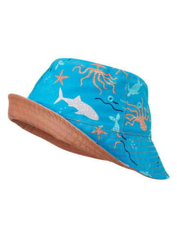 Playshoes - test Omkeerbare zonnehoed "Zeedieren" blauw/lichtbruin