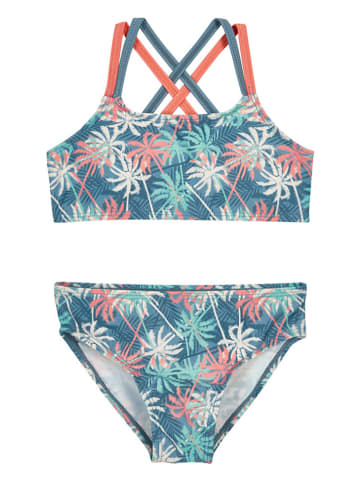 Playshoes Bikini "Palms" w kolorze niebiesko-jasnoróżowym