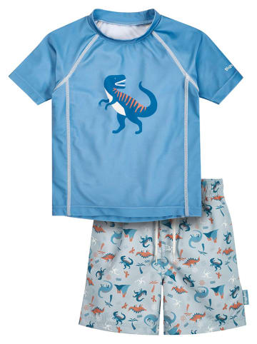 Playshoes 2-delige zwemoutfit "Dino" blauw