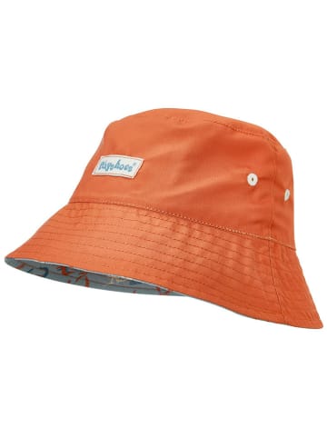 Playshoes Dwustronny kapelusz "Dino" w kolorze pomarańczowo-błękitnym