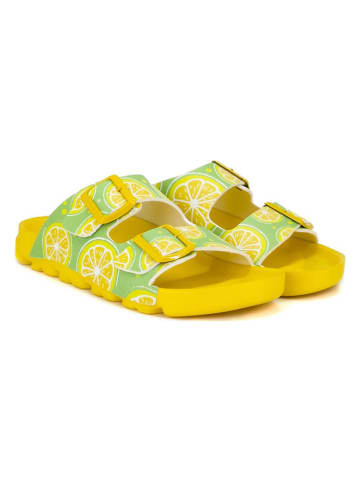 Calceo Slippers geel/groen