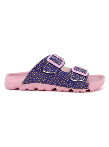 Calceo Slippers lichtroze/donkerblauw