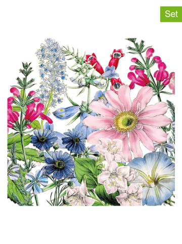 ppd 2-delige set: servetten "Floriculture" meerkleurig - 2x 20 stuks