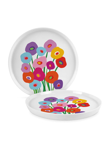 ppd Dessertbord "Super Bouquet" wit/meerkleurig - Ø 21 cm