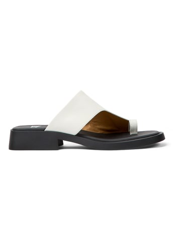 Camper Leren teenslippers wit/zwart