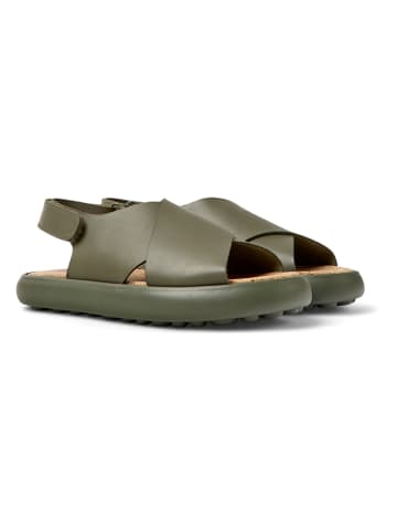 Camper Leder-Sandalen in Khaki