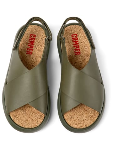 Camper Leder-Sandalen in Khaki