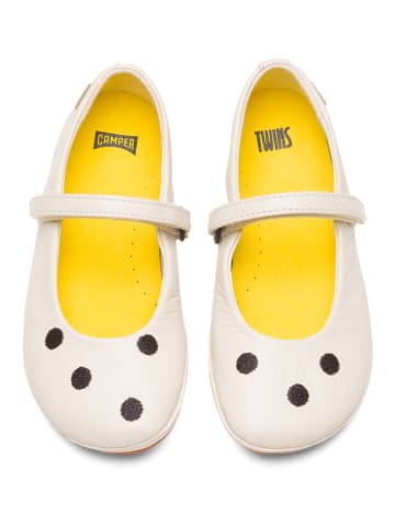 Camper Leren ballerina's crème