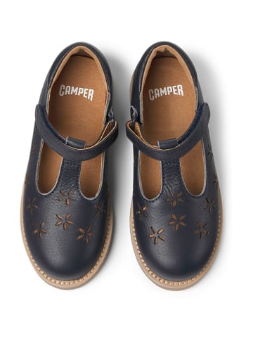 Camper Leder-Ballerinas in Dunkelblau