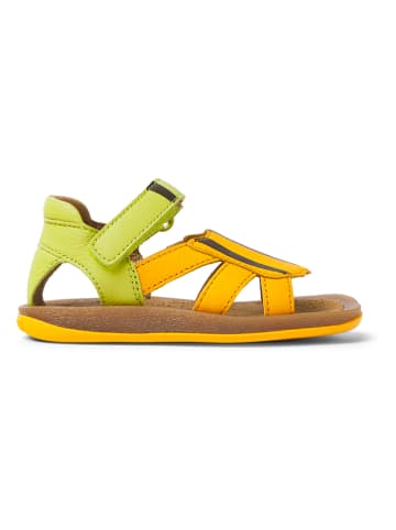 Camper Leder-Sandalen in Gelb/ Grün