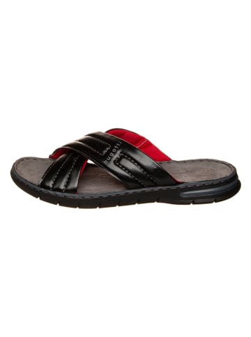 Bugatti Pantoletten in Schwarz/ Rot