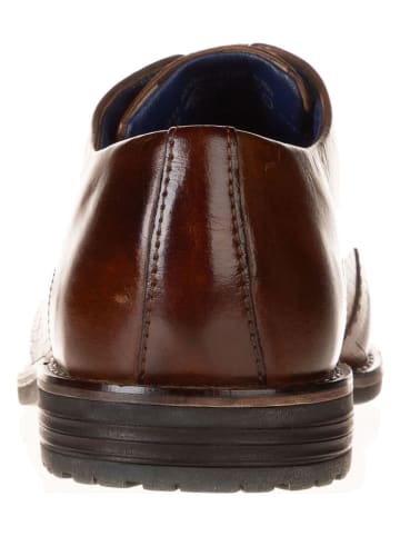 Bugatti Leder-Schnürschuhe in Hellbraun