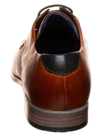 Bugatti Leder-Schnürschuhe in Hellbraun