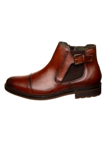 Bugatti Leder-Ankle-Boots in Hellbraun