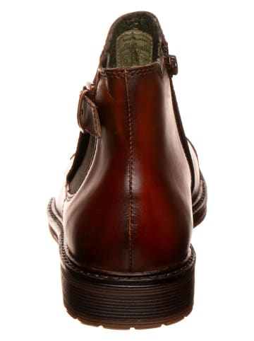 Bugatti Leder-Ankle-Boots in Hellbraun