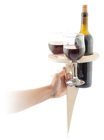 InnovaGoods Składany stolik w kolorze beżowym do wina