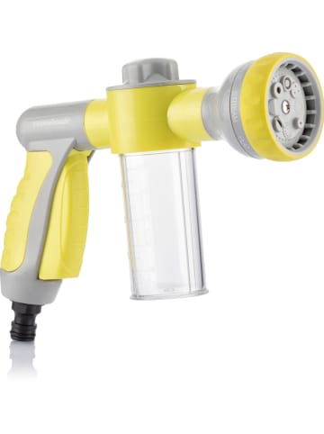 InnovaGoods Ciśnieniowy pistolet na wodę 8w1 w kolorze żółtym ze zbiornikiem