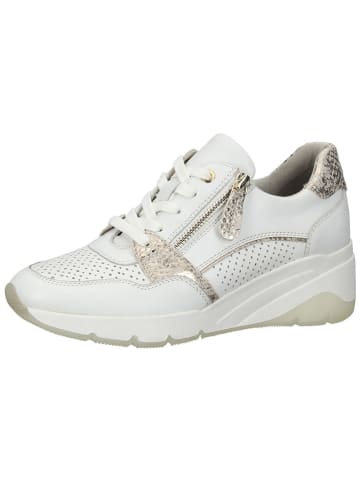 bama Leren sleehaksneakers wit