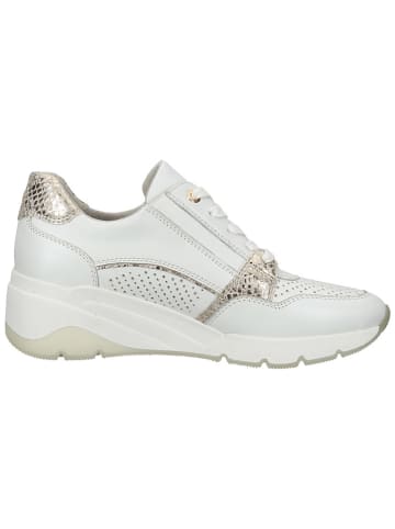 bama Leren sleehaksneakers wit