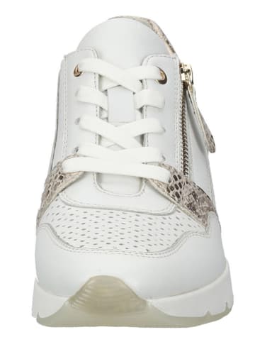 bama Leren sleehaksneakers wit