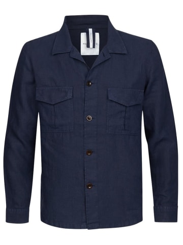 Michaelis Linnen blouse - regular fit - donkerblauw