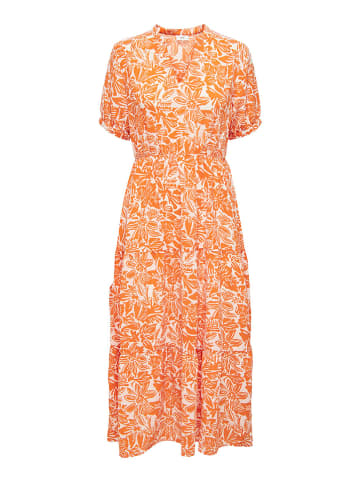 JDY Kleid in Orange/ Weiß