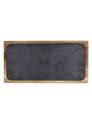 Wenko Servierbrett "Ava" in Hellbraun/ Schwarz - (L)30 x (B)15 cm
