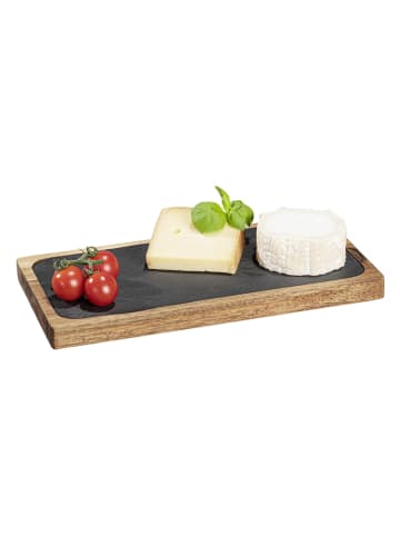 Wenko Serveerbord "Ava" lichtbruin/zwart - (L)30 x (B)15 cm