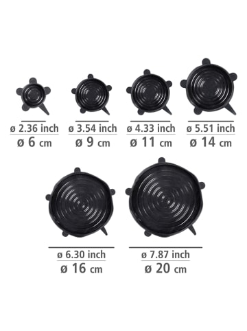 Wenko 6er-Set: Silikondeckel "Loui" in Schwarz