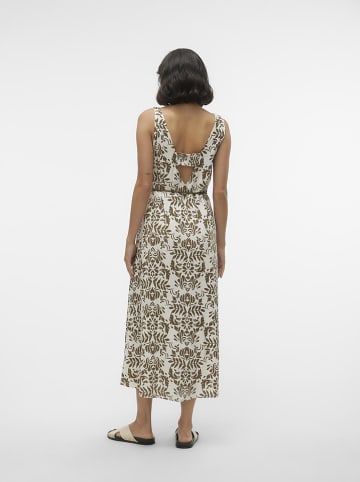 Vero Moda Sukienka "Imma" w kolorze oliwkowo-kremowym