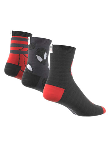 adidas Skarpety (3 pary) w kolorze czarno-czerwonym