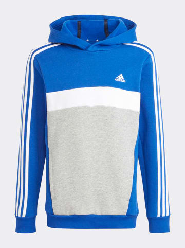 adidas Hoodie in Blau/ Grau/ Weiß