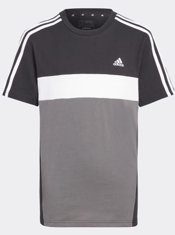 adidas Shirt in Schwarz/ Grau/ Weiß