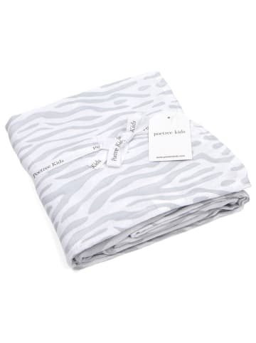 Poetree Kids Wickeldecke in Grau/ Weiß - (L)120 x (B)120 cm