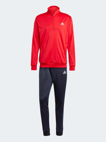 adidas 2-delige outfit: trainingspak rood/donkerblauw