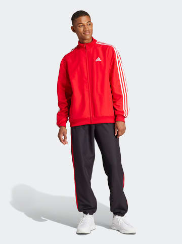 adidas 2tlg. Outfit: Trainingsanzug in Rot/ Schwarz