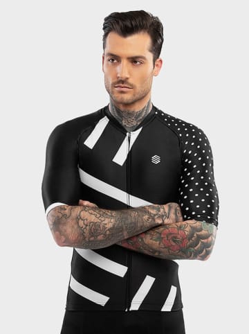 Siroko Koszulka kolarska "M2 Finisher" w kolorze czarno-białym