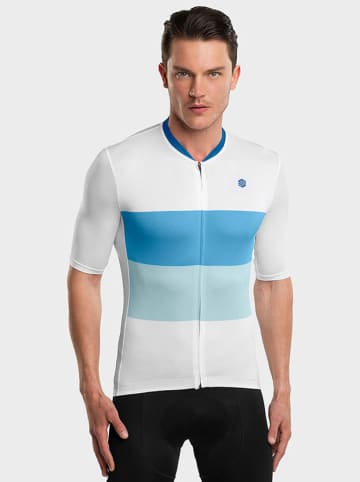 Siroko Fahrrad-Shirt "M3 Oberalp" in Weiß/ Blau