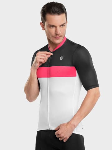 Siroko Koszulka kolarska "M3 Technique Pro" w kolorze różowo-czarno-białym