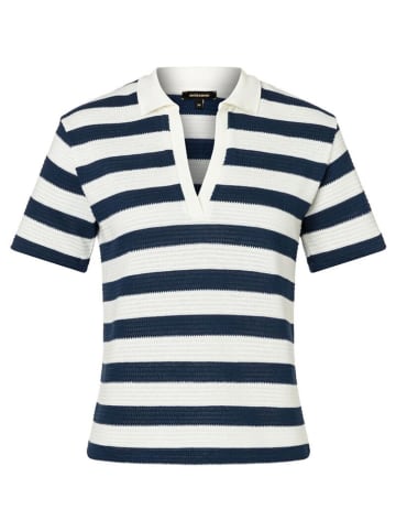 More & More Poloshirt donkerblauw/wit
