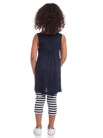 Kidsworld 3-delige outfit donkerblauw/wit