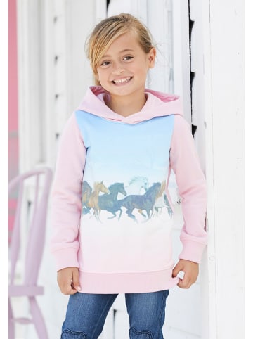 Kidsworld Bluza w kolorze jasnoróżowym ze wzorem