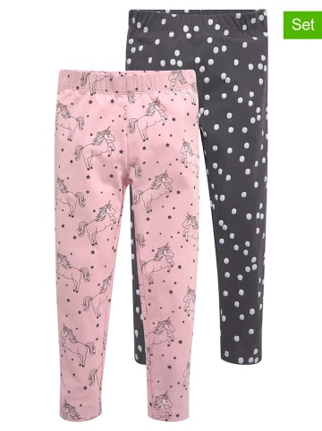 Kidsworld 2er-Set: Leggings in Grau/ Rosa