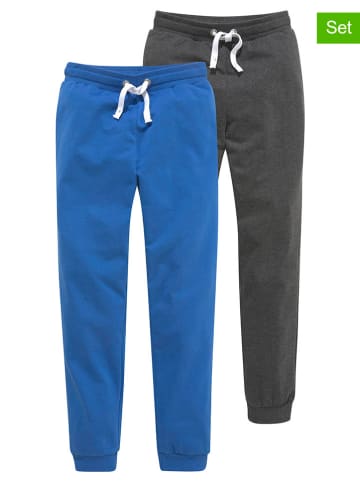 Kidsworld Spodnie dresowe (2 pary) w kolorze szaro-niebieskim