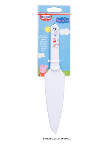 Dr. Oetker Nóż "Peppa i George" w kolorze białym do ciasta - dł. 26 cm