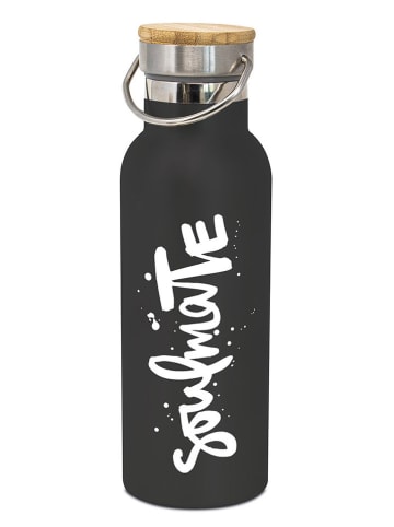 Design@Home Roestvrijstalen drinkfles "Soulmate" zwart - 500 ml